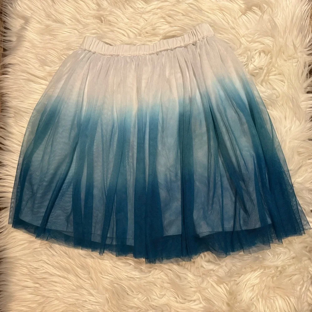 Garnet Hill Girls L‎ Blue Ombre Tulle Skirt Party Dressy Layered